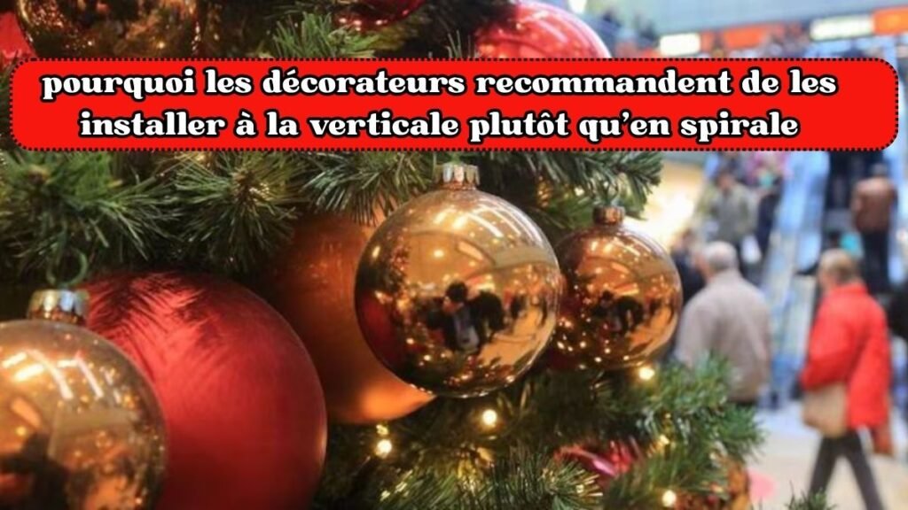 Guirlandes de Noël : pourquoi les décorateurs recommandent de les installer à la verticale plutôt qu’en spirale